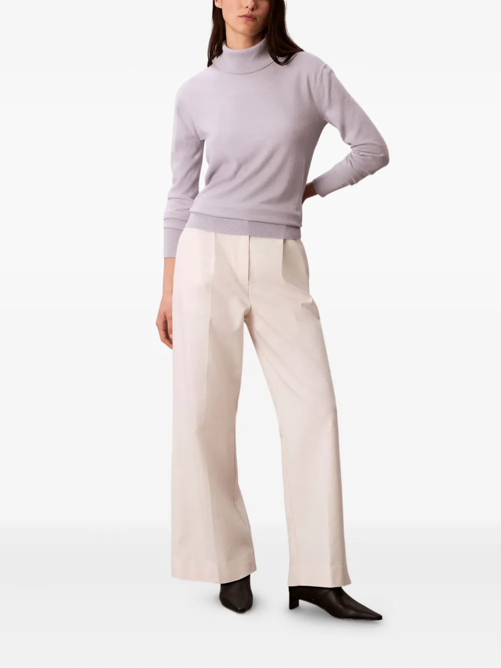 Calvin Klein Roll-neck Sweater In Pink