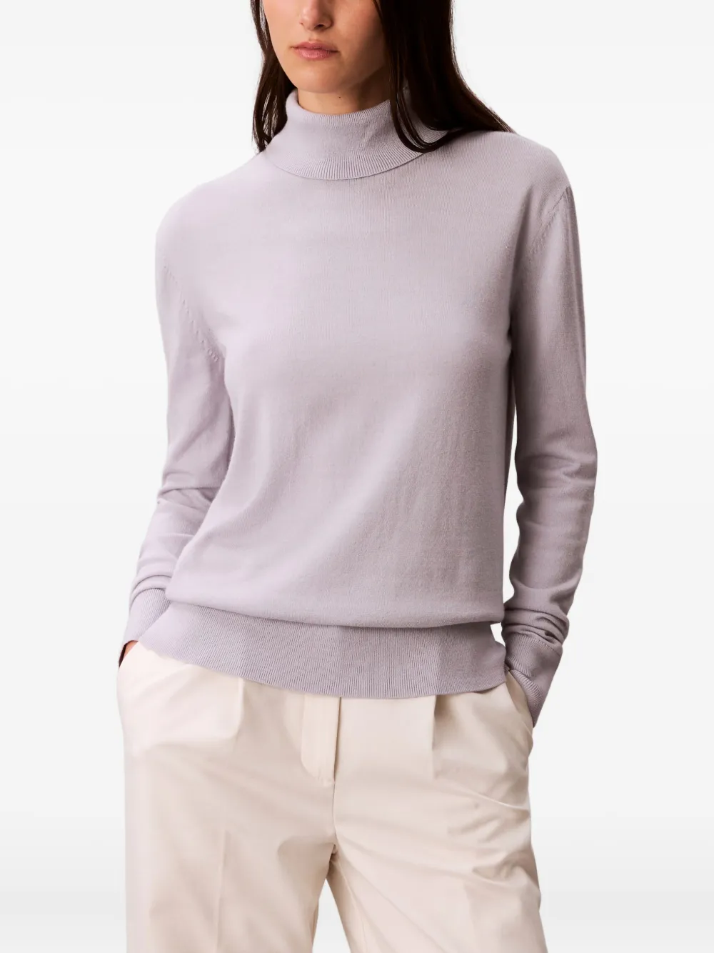 Calvin Klein Roll-neck Sweater In Pink