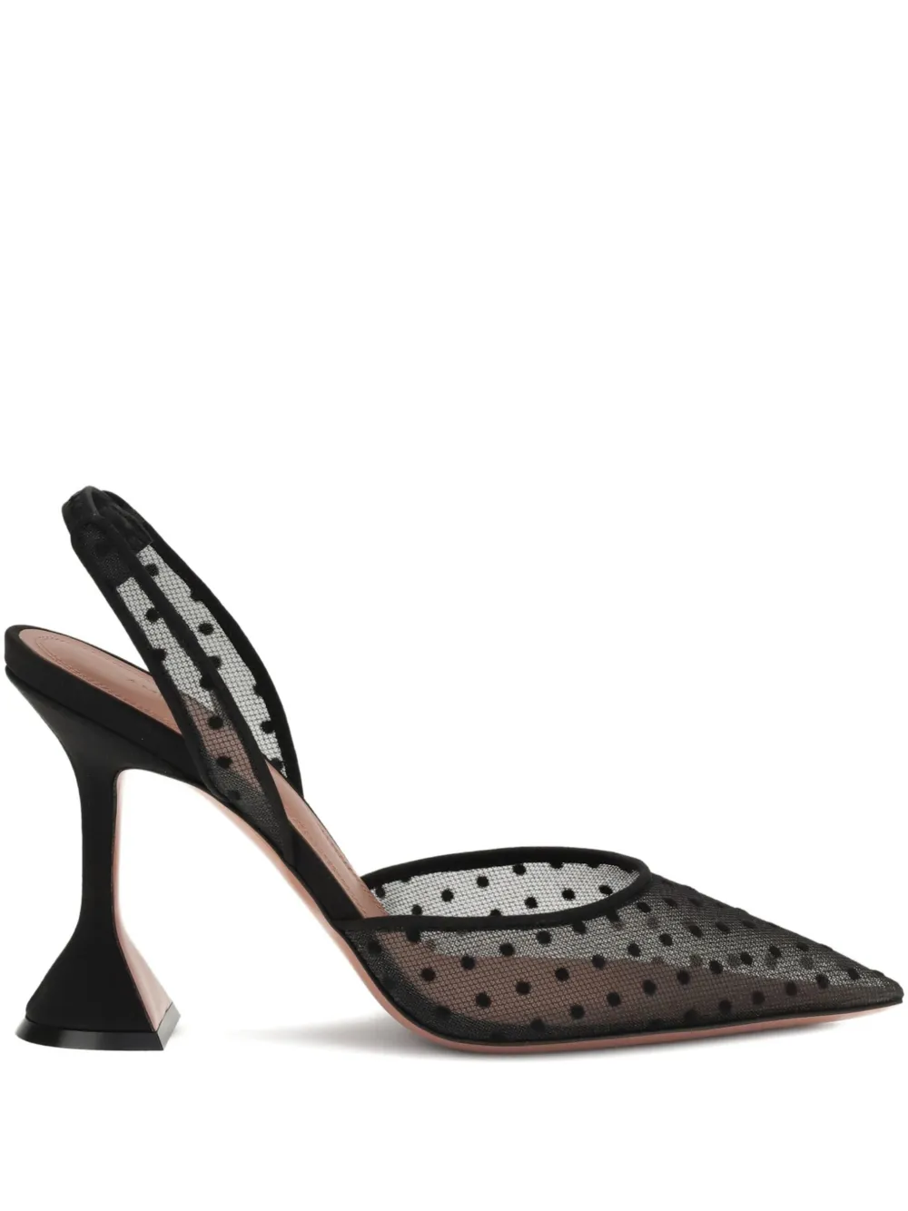 Amina Muaddi 95mm Holli Polka-dot Heeled Pumps In Black