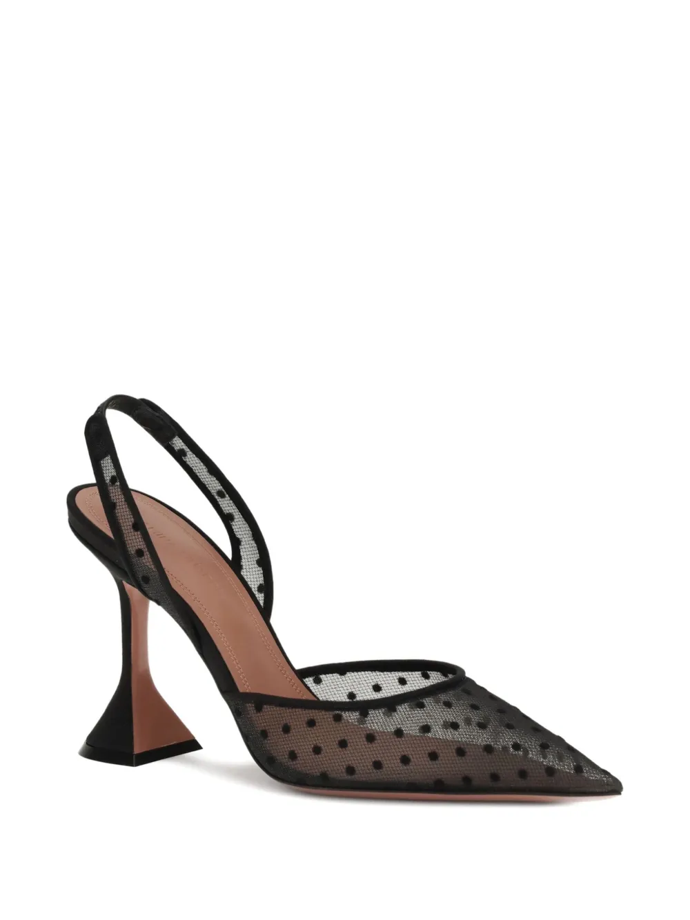 Amina Muaddi 95mm Holli Polka-dot Heeled Pumps In Black