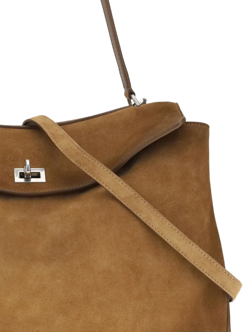Balenciaga Medium Rodeo Suede Tote Bag In Brown