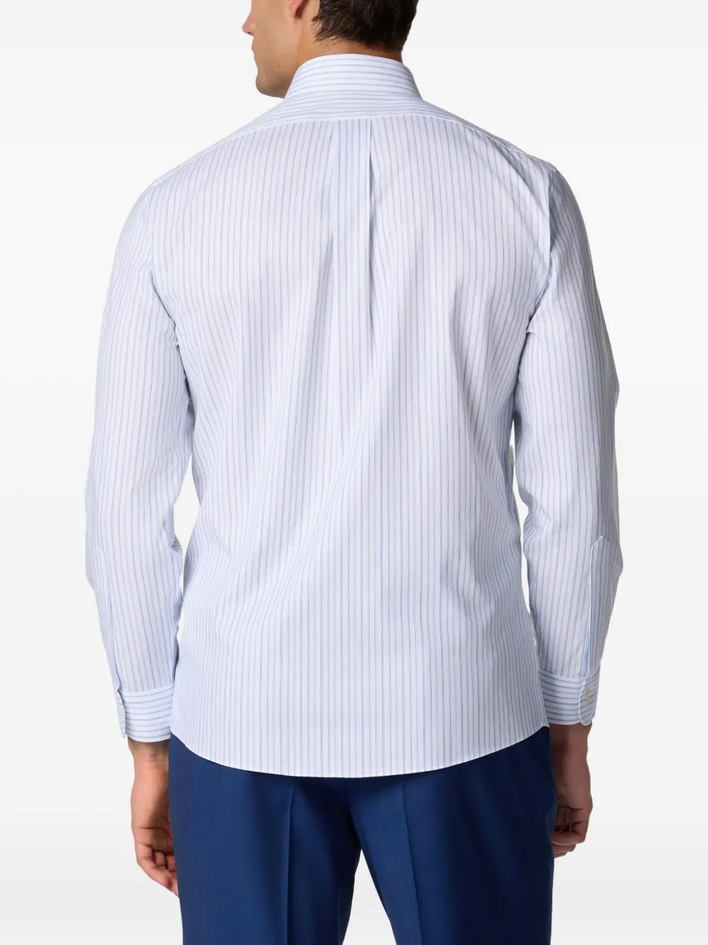 Brooks Brothers Gestreept overhemd met paisley-kraag Wit