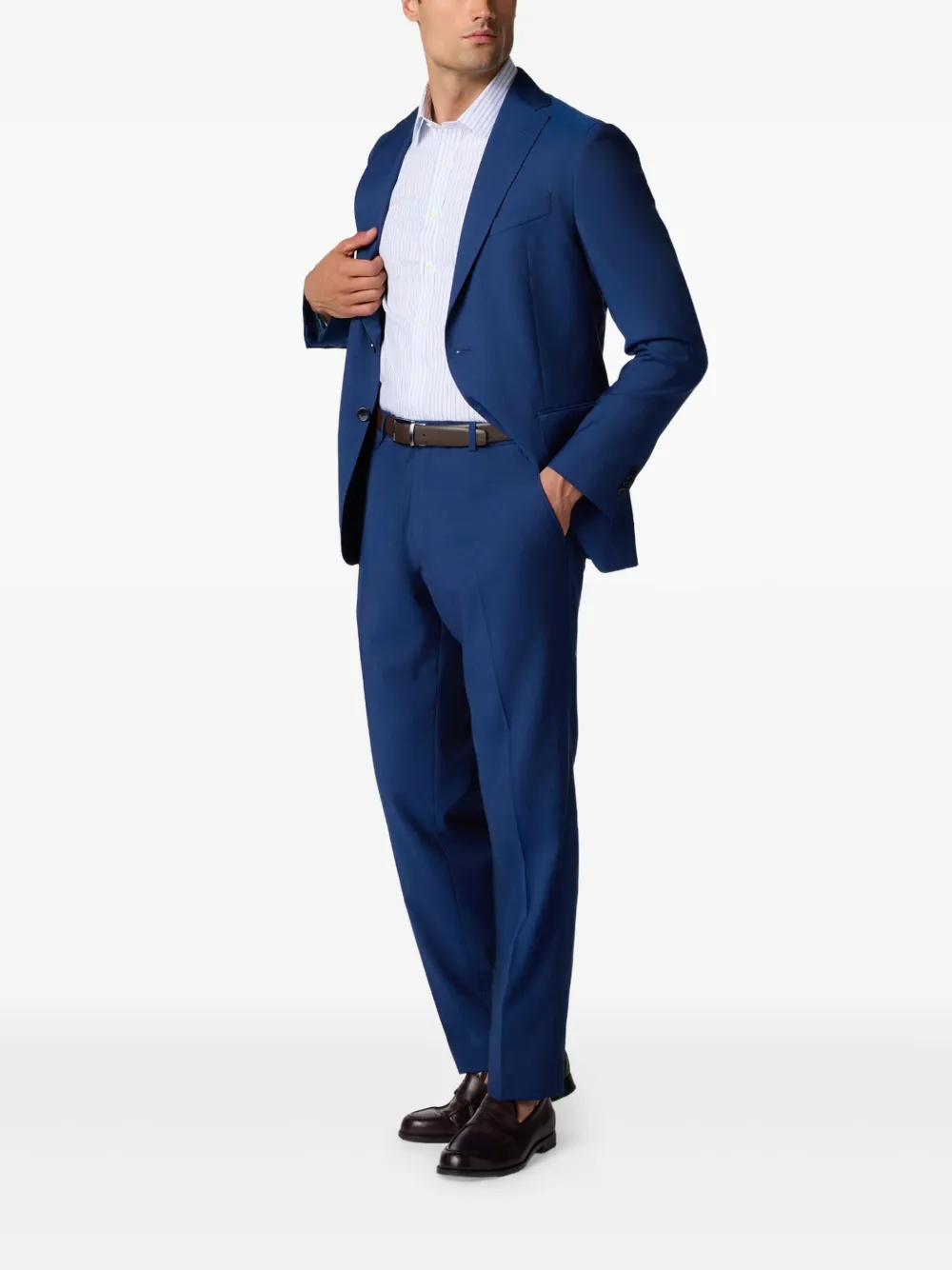 Brooks Brothers ainsley-collar striped shirt - Wit