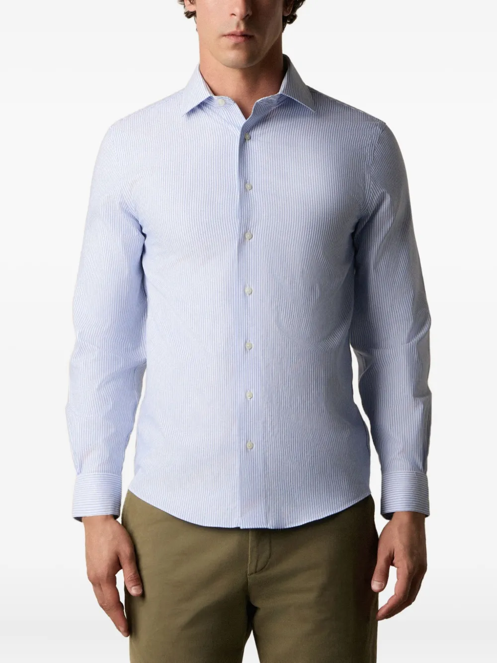 Brooks Brothers Overhemd met gestreepte kraag Blauw