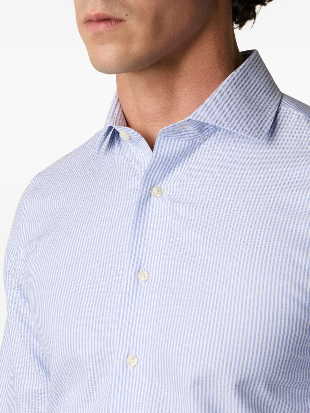 Brooks Brothers Overhemd met gestreepte kraag Blauw