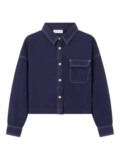 Palm Angels Kids chemise en flanelle à logo