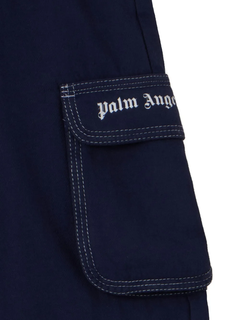 Palm Angels Kids Cargo broek met logodetail Blauw