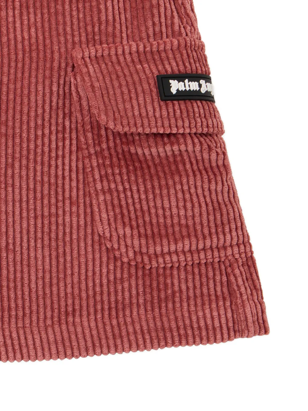 Palm Angels Corduroy Cargo Mini Skirt In Red