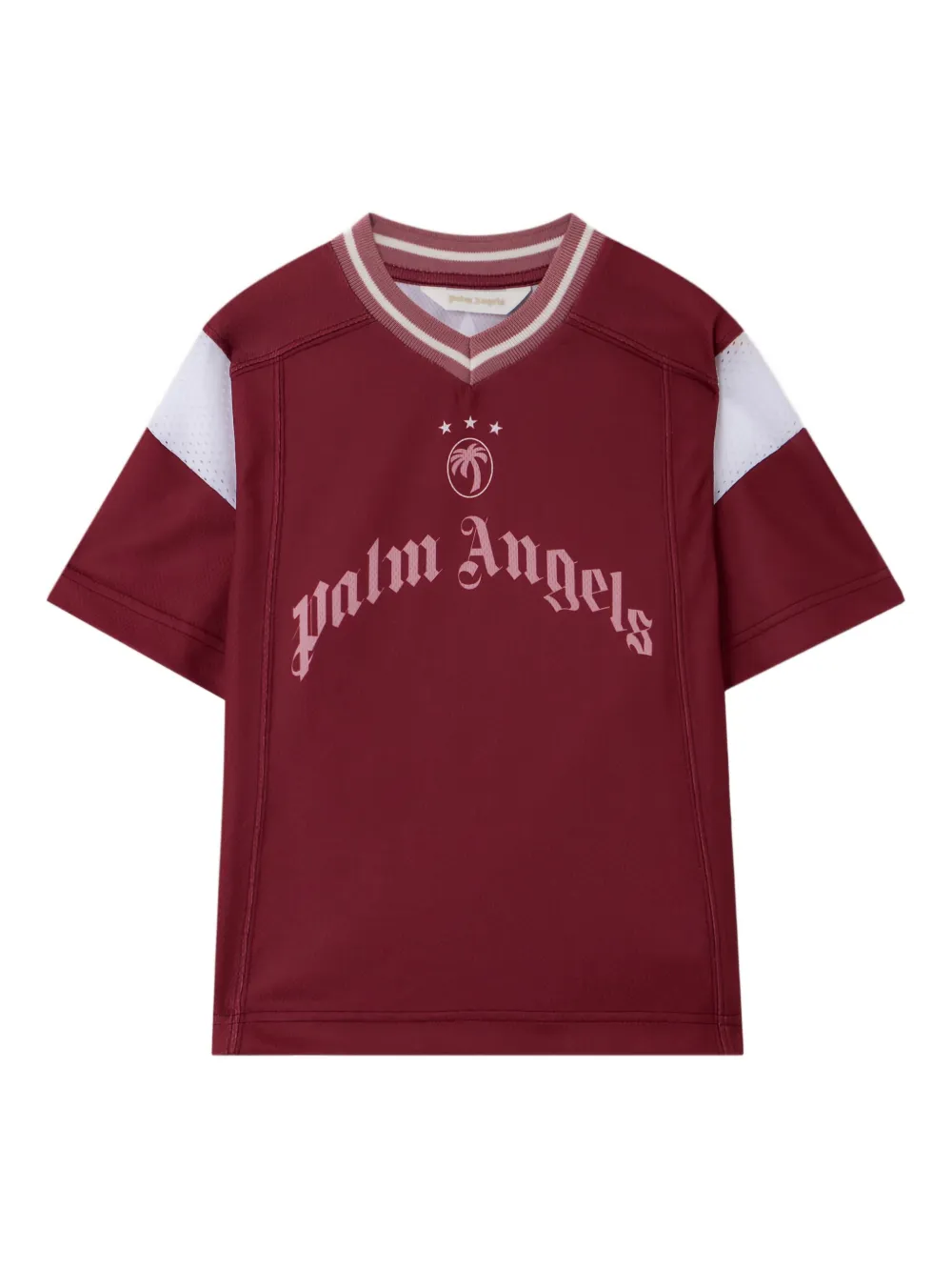 Palm Angels Kids mesh logo soccer T-shirt - Rosso