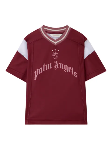 Palm Angels Kids mesh logo soccer T-shirt