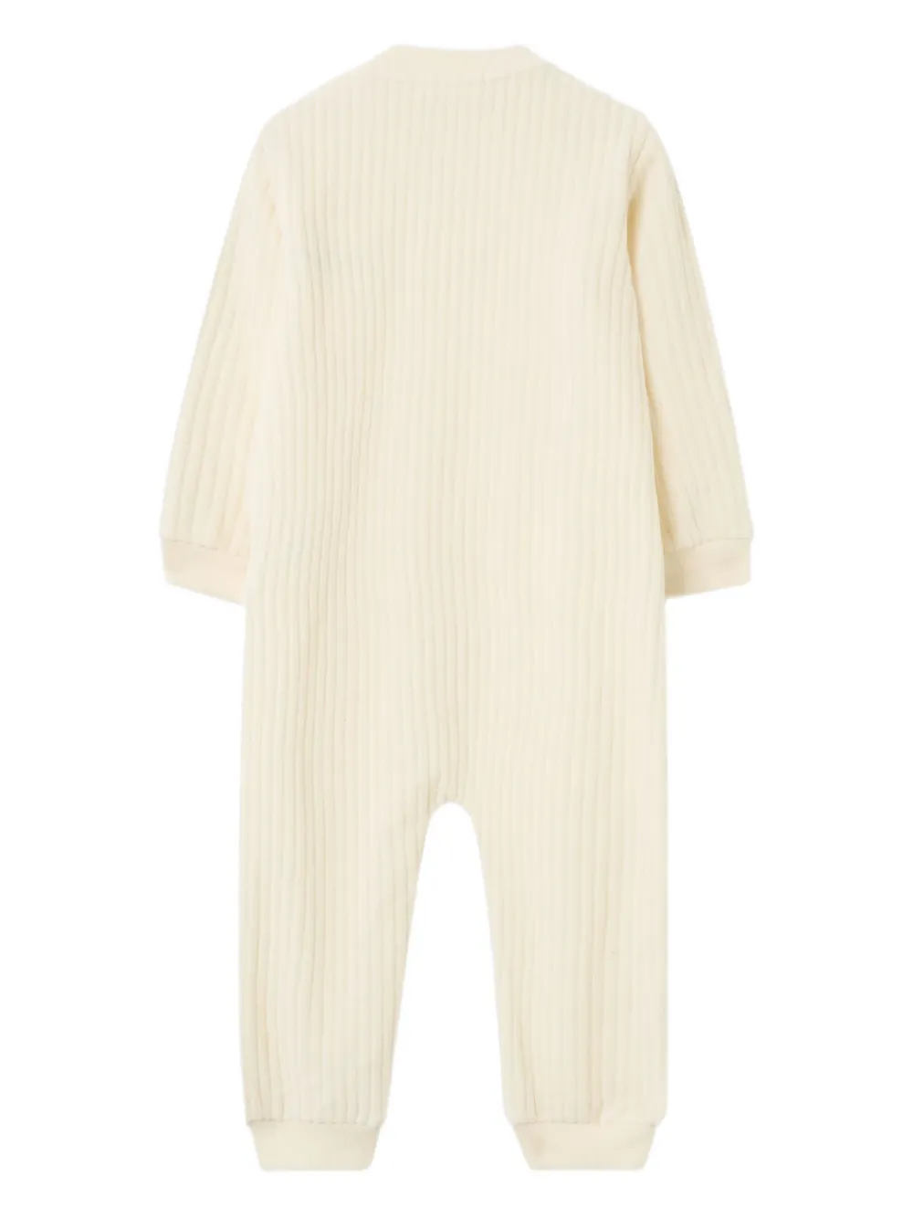 Palm Angels Kids Ribfluwelen babypakje met streep - Beige