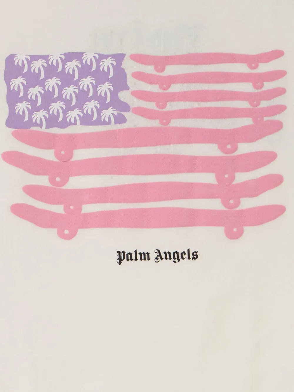 Palm Angels Flag-motif T-shirt In White