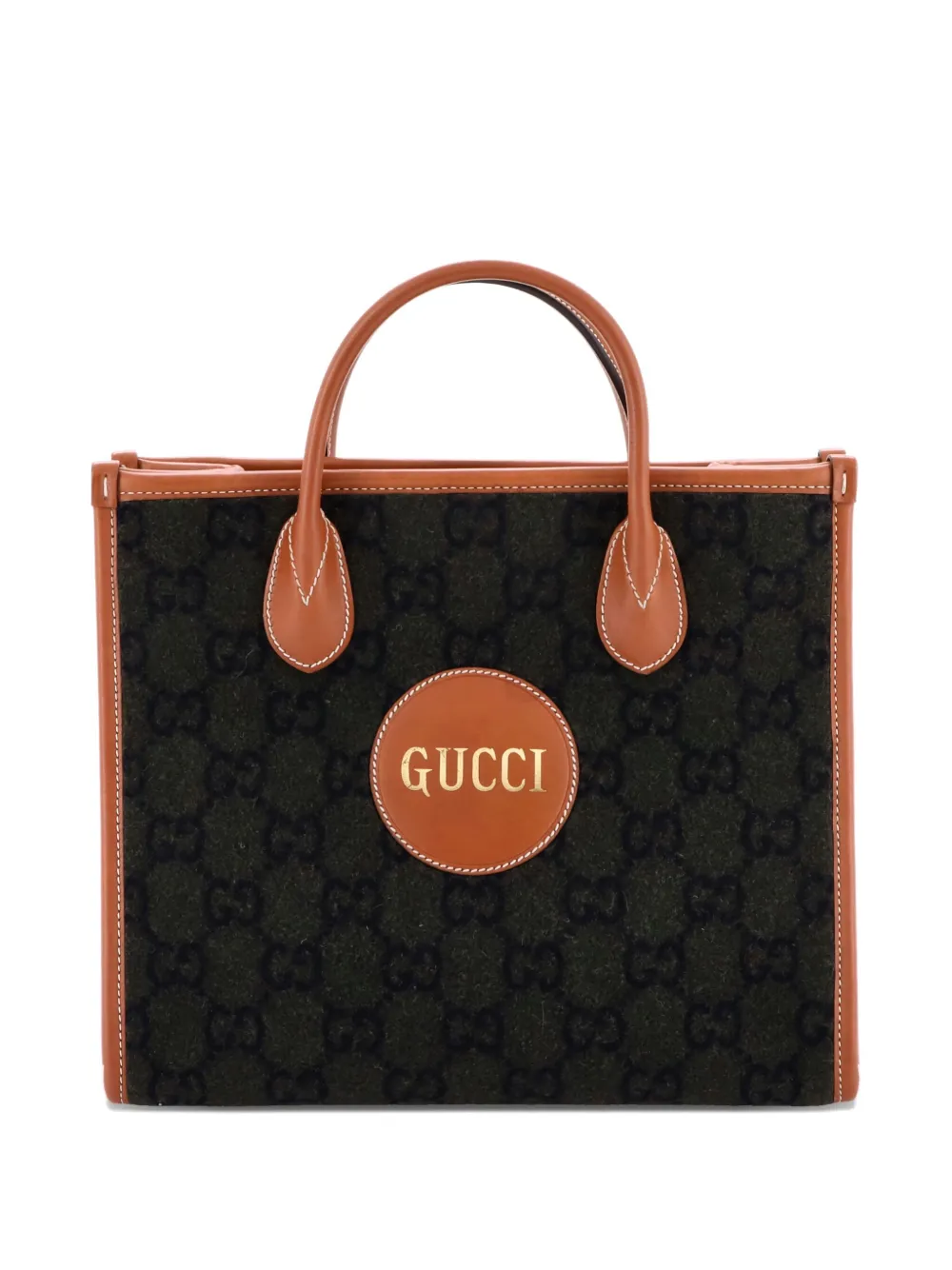 Pre-owned Gucci Off The Grid Gg Wool Small Tote Bag In Green