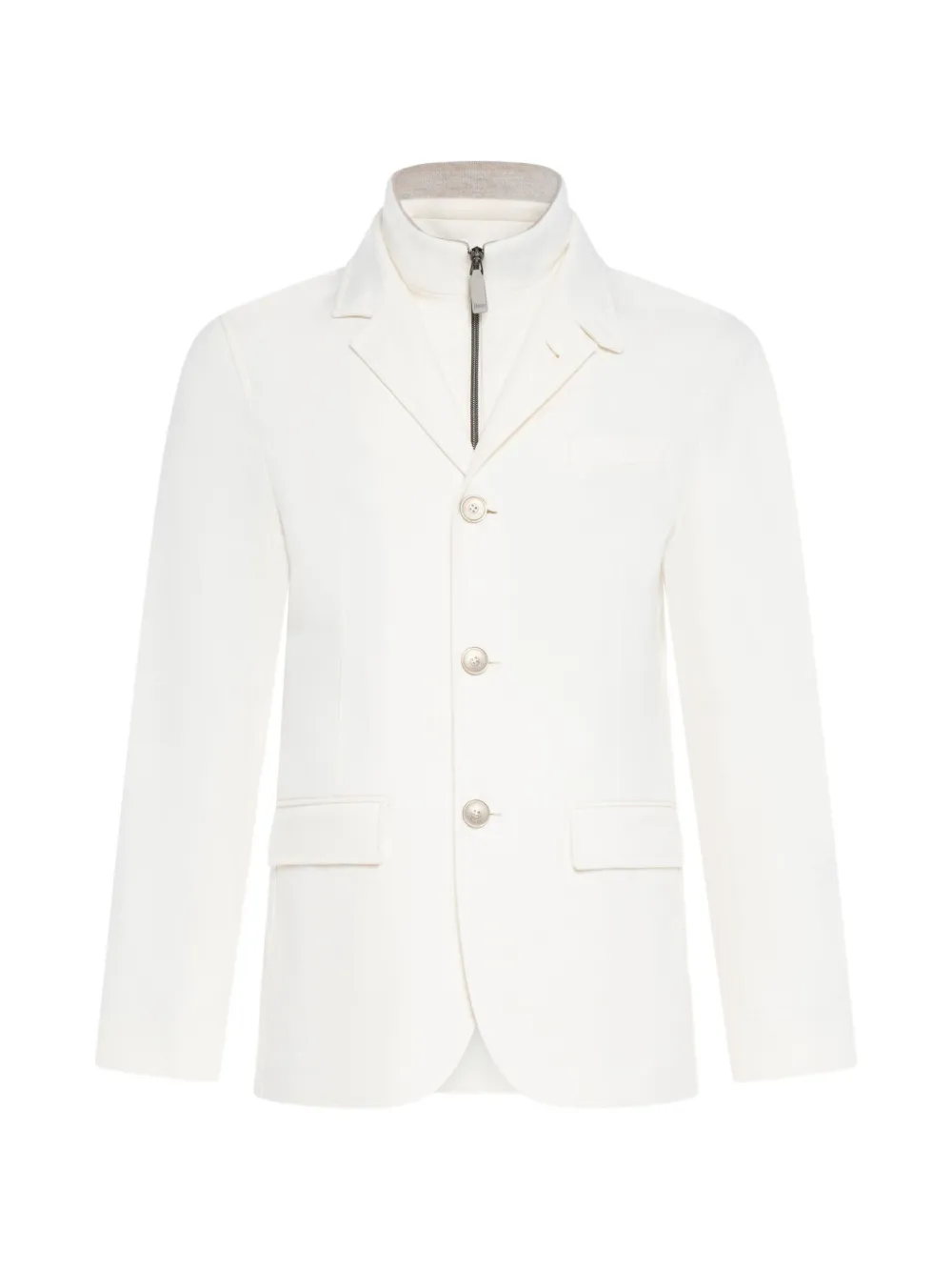 Herno layered-detail button-up jacket | White | Image 1