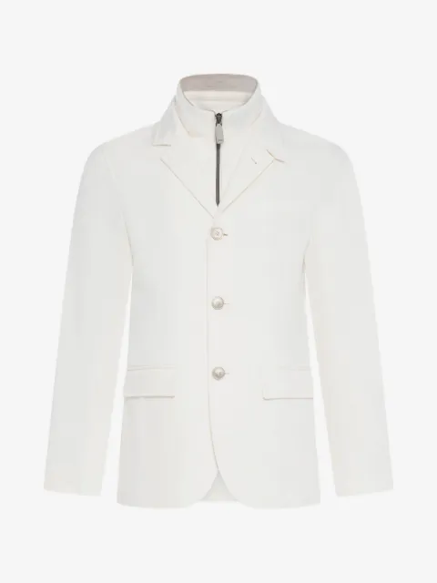 Herno layered-detail button-up jacket