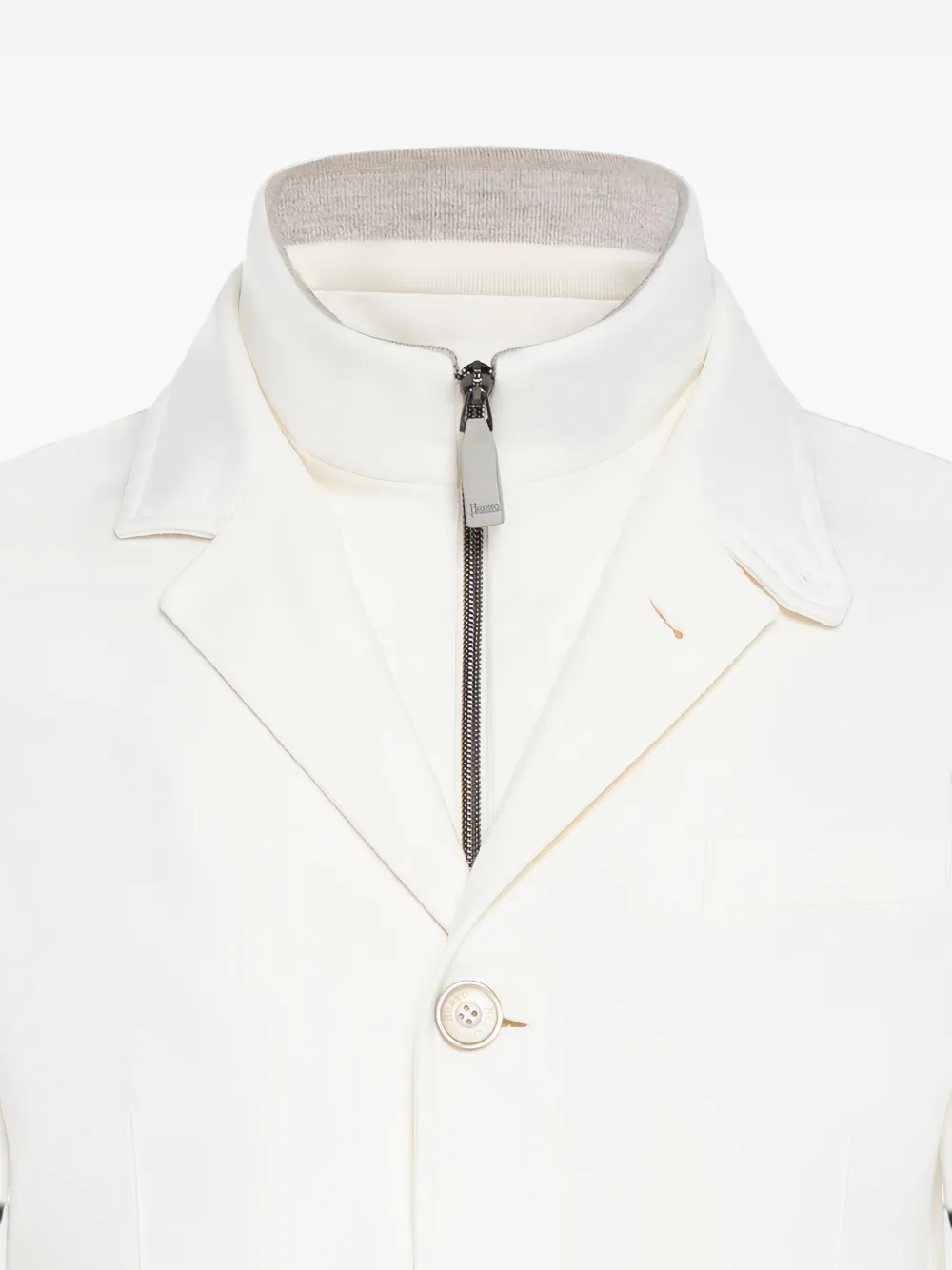 Herno Jack met gelaagd detail en knopen Wit