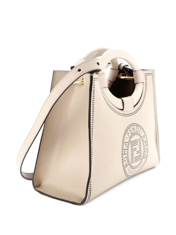 Fendi Pre-Owned Runaway Shopper Perforated Leather Small Tote Bag