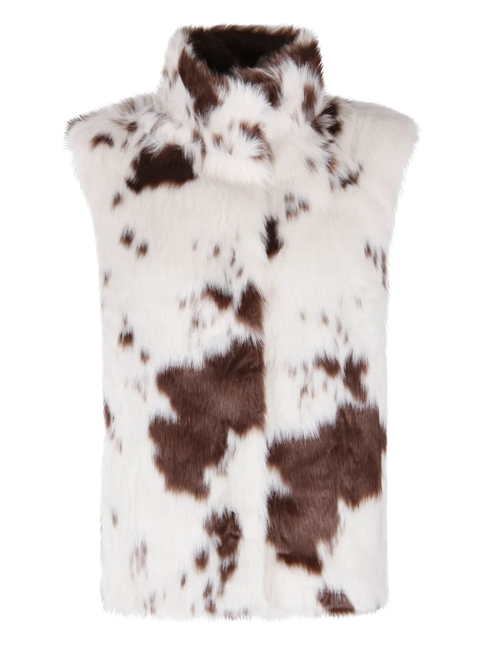 MC2 Saint Barth Ambre cow-print faux-fur gilet | White | Image 1