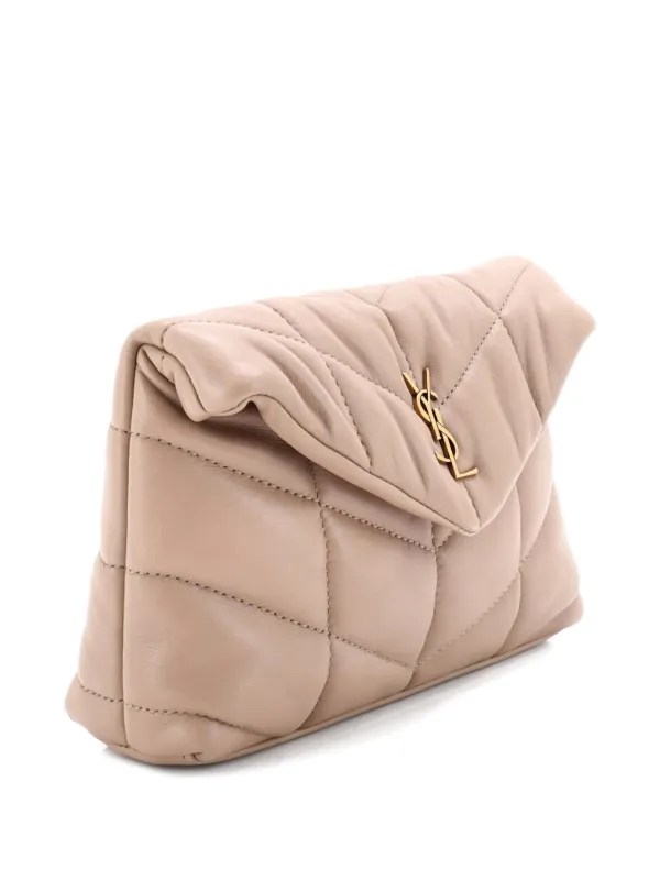 Saint Laurent Pre-Owned LouLou Puffer Leather Small Clutch Bag