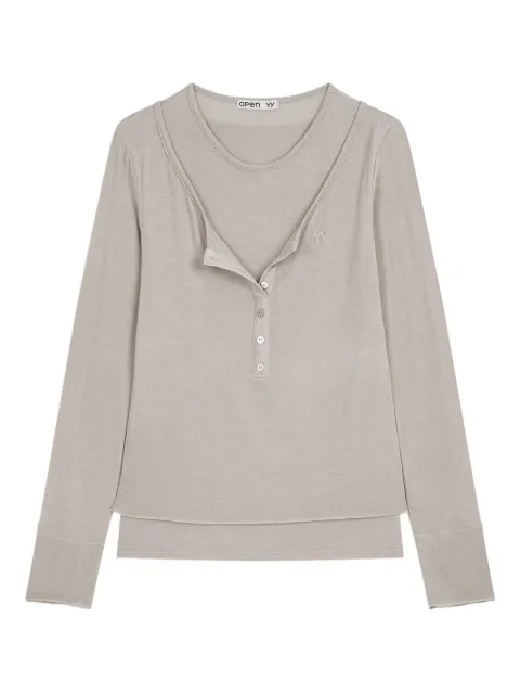 Open YY buttoned layered T-shirt