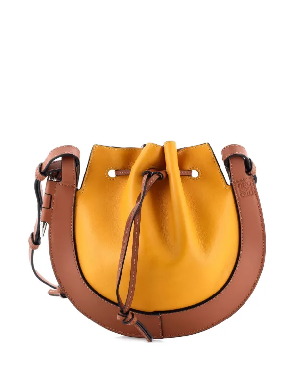 Loewe Pre-Owned Horseshoe Leather Small Crossbody Bag Yellow