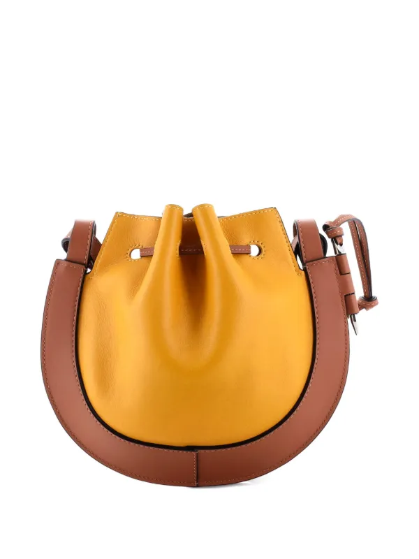 Loewe Pre-Owned Horseshoe Leather Small Crossbody Bag Yellow
