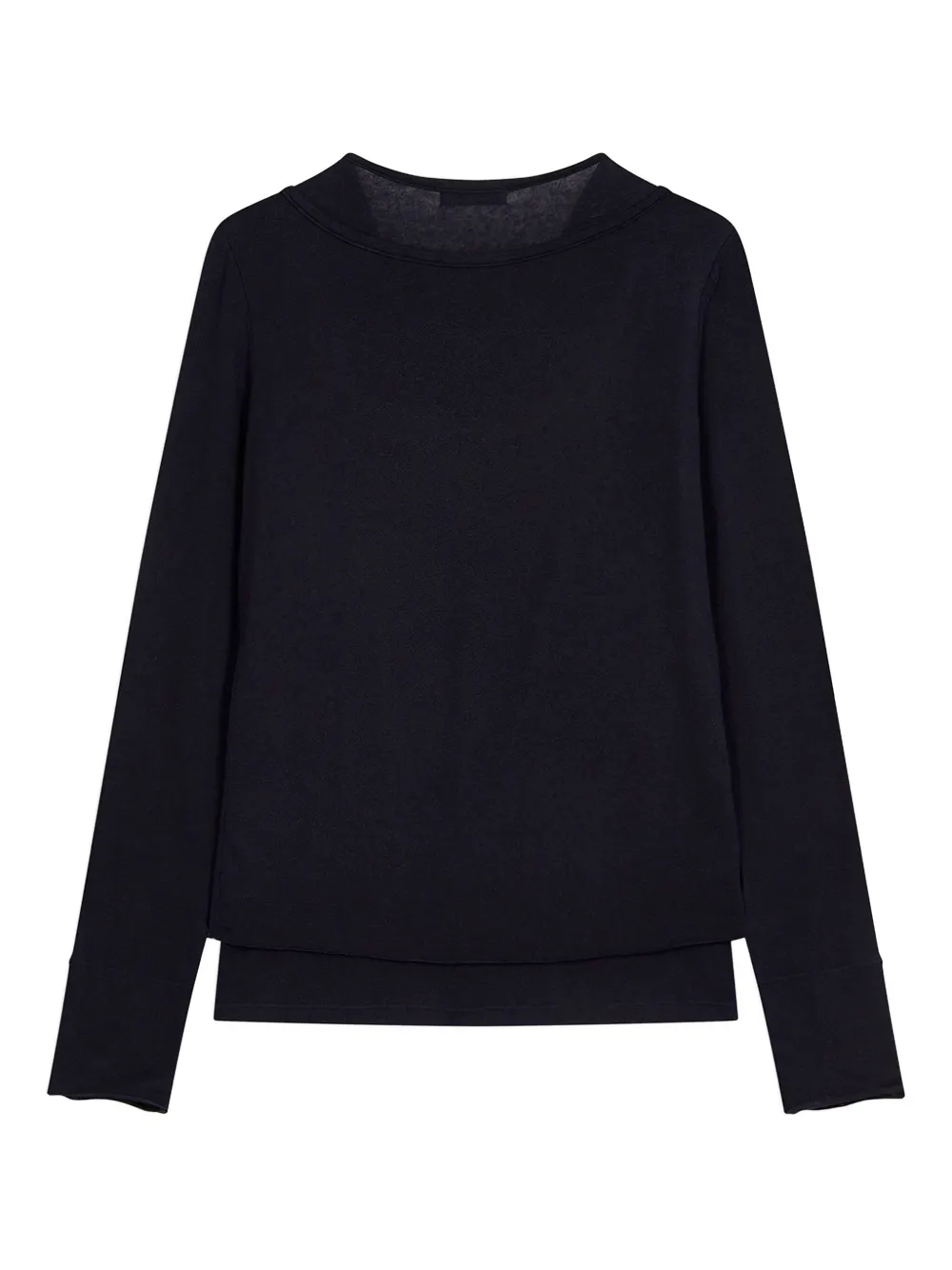 Open Yy Crew Neck Button-detail T-shirt In Black