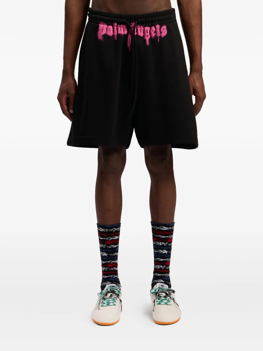 Palm Angels Shorts met logo Zwart