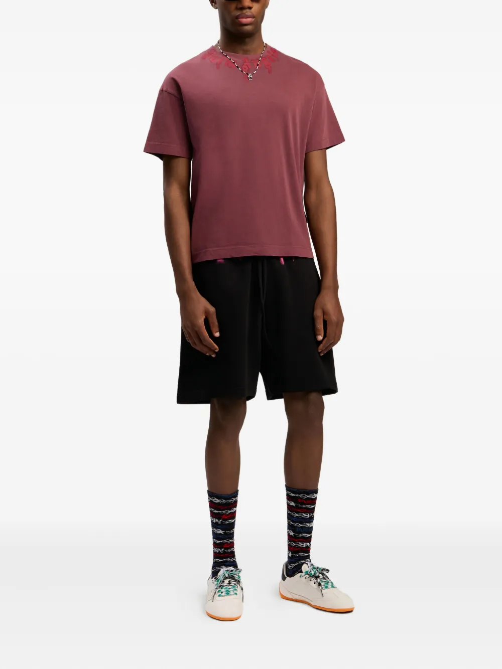 Palm Angels Shorts met logo - Zwart