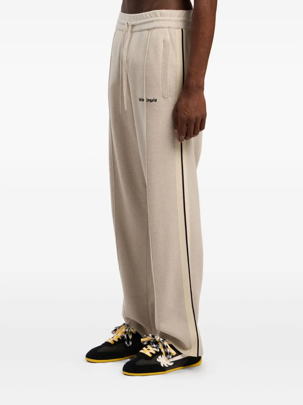 Palm Angels Gebreide trainingsbroek met logodetail Beige