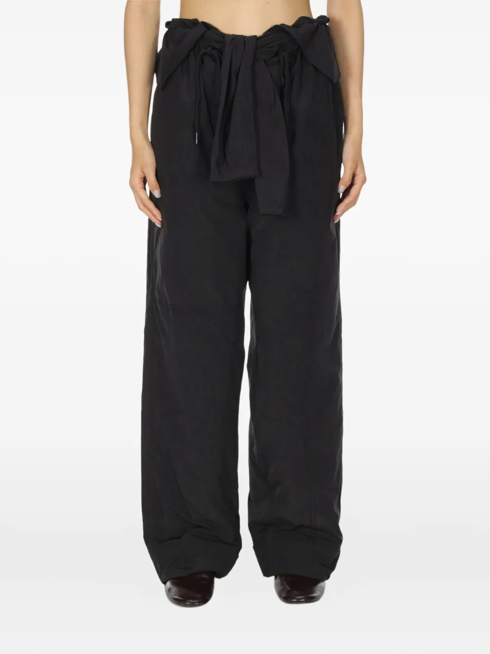 Open YY Broek met ruches - Zwart