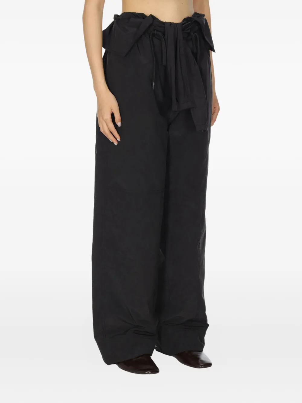 Open YY Broek met ruches Zwart