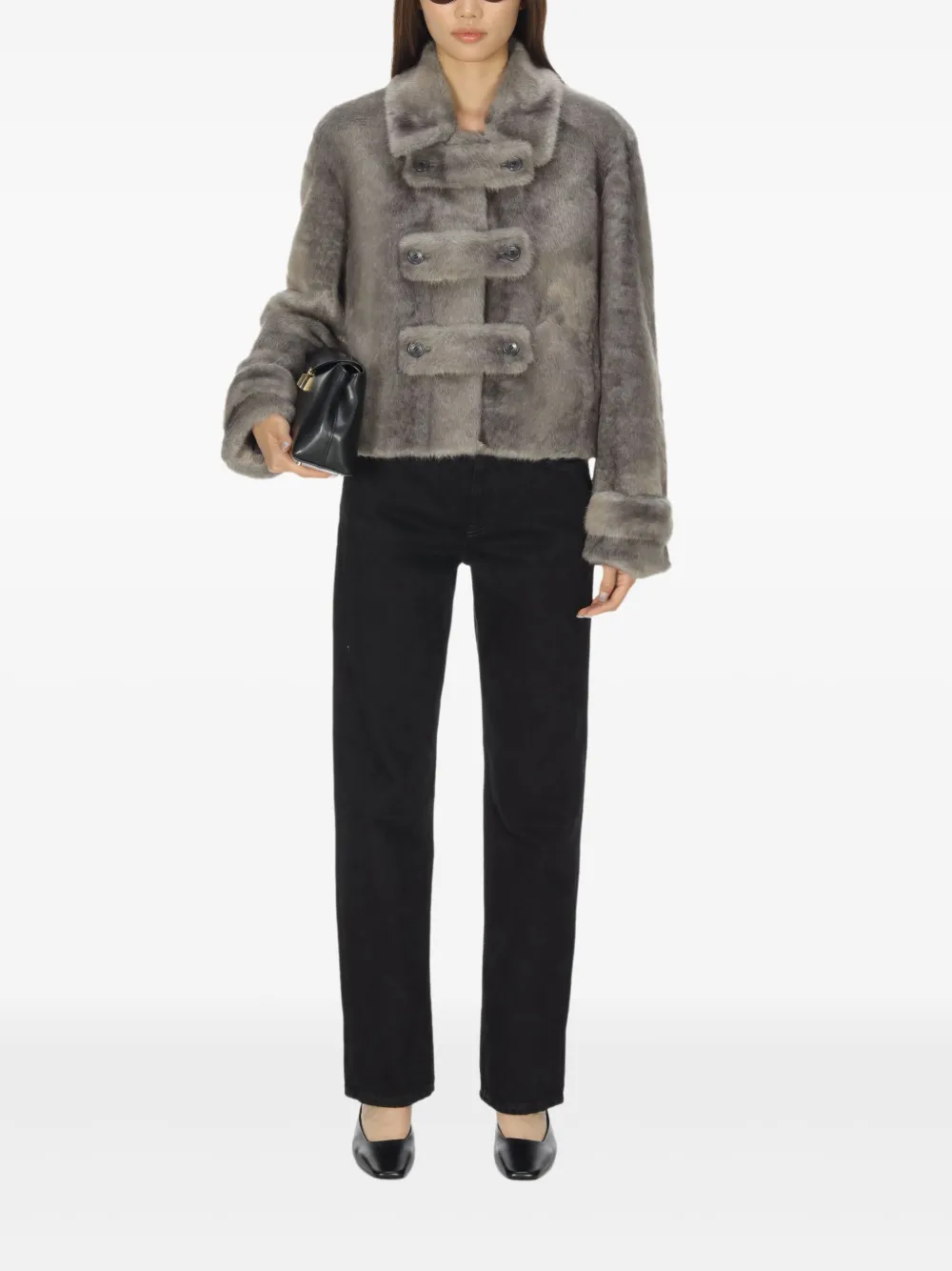 Open YY tab toggle jacket | Faux Fur & Shearling Jackets | Image 2