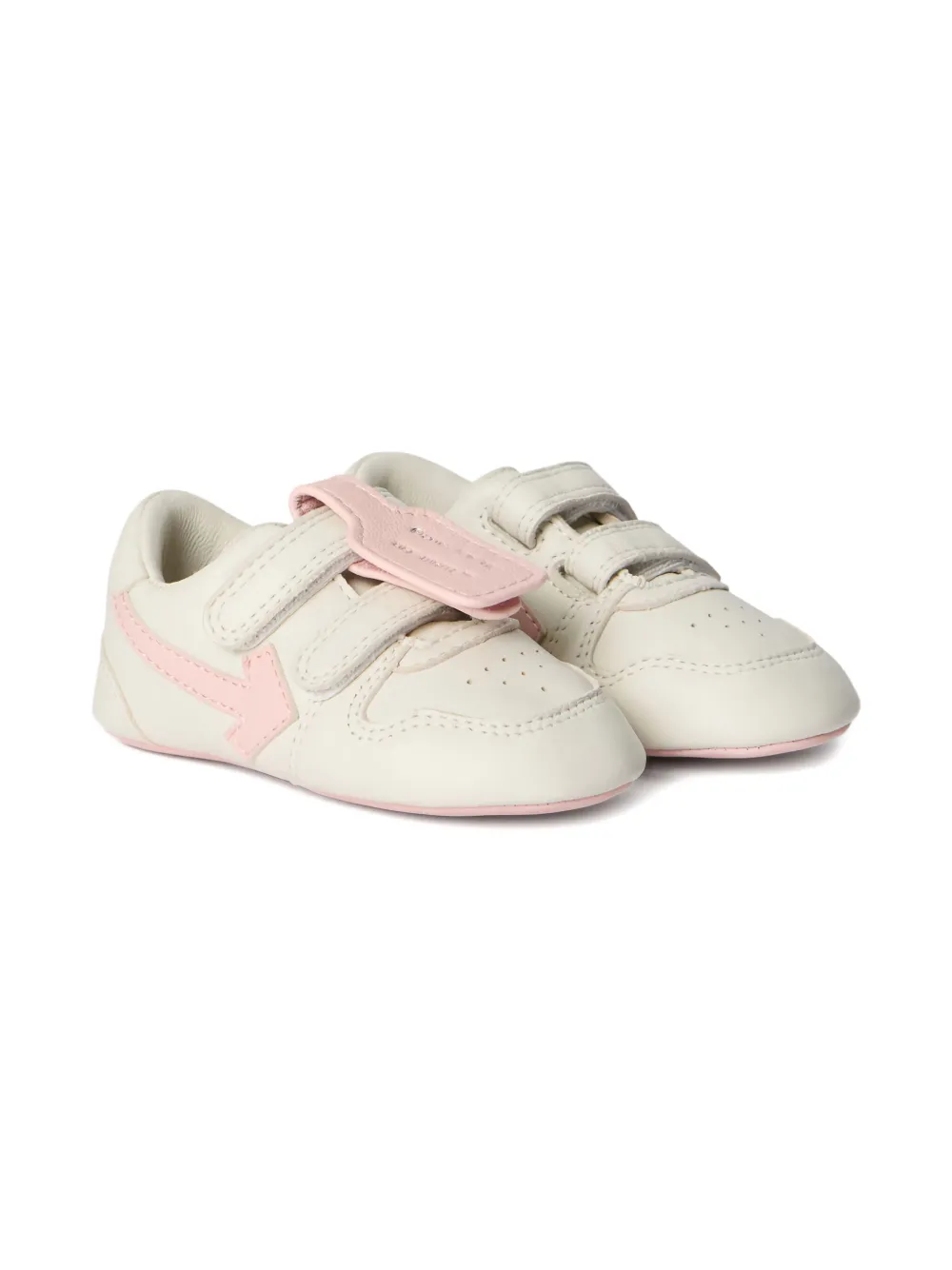 Off-White Kids MiniOut Of Office sneakers met pijl-patroon en klittenband Beige
