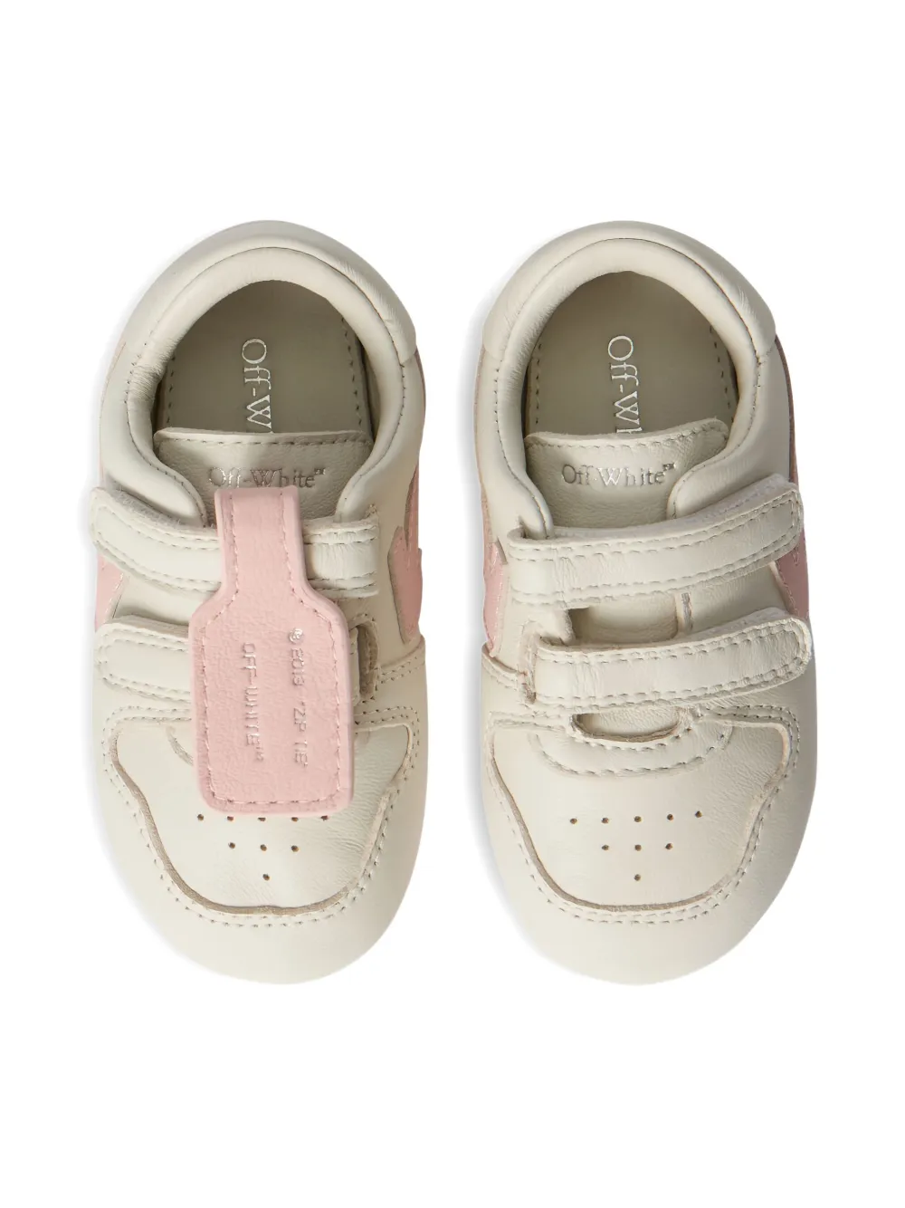 Off-White Kids MiniOut Of Office sneakers met pijl-patroon en klittenband Beige