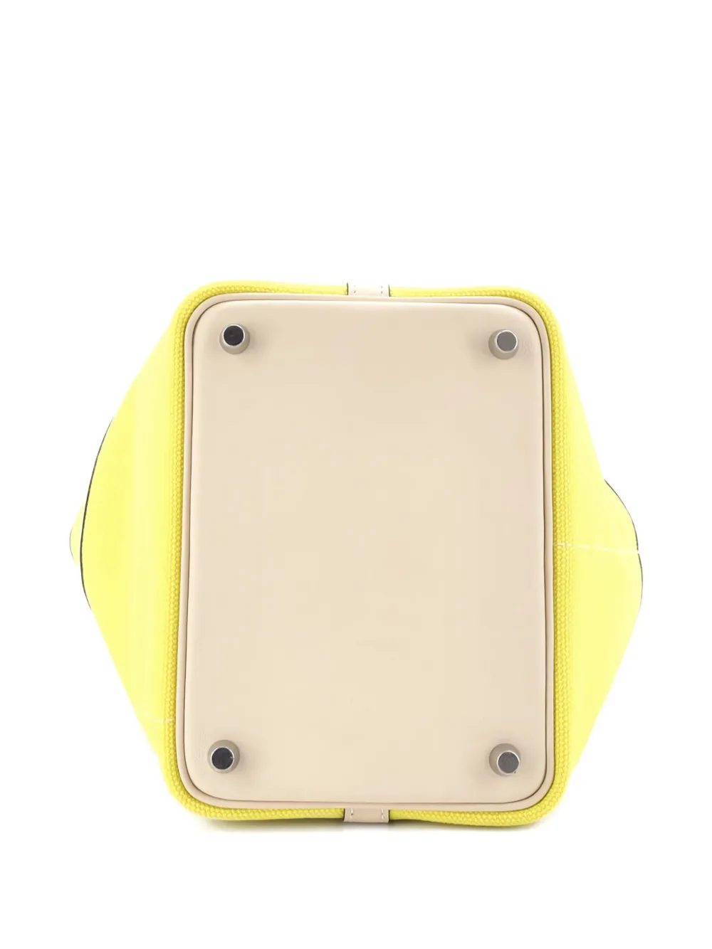 Pre-owned Hermes Cargo Picotin Lock Bag Canvas And Swift Pm Bucket Bag In Yellow