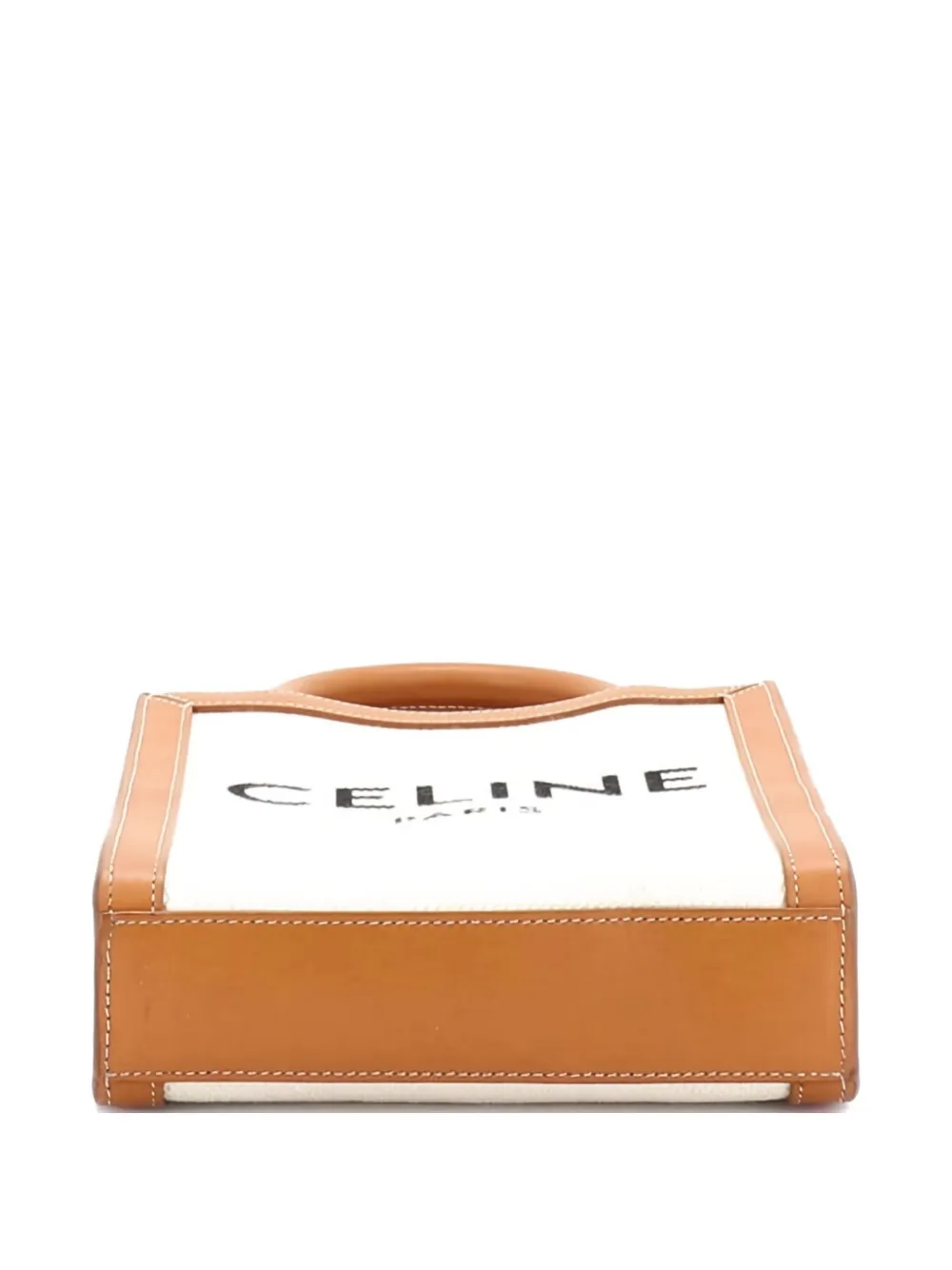 Celine Pre-Owned Vertical Cabas Canvas with Leather Mini tote bag | Neutrals | Image 1