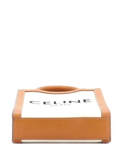 Celine Pre-Owned Vertical Cabas Canvas with Leather Mini tote bag