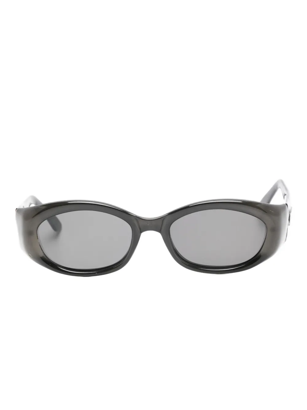 Pre-owned Gucci Oval-frame Sunglasses In Gray