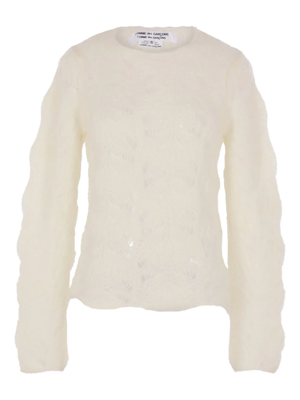 Comme Des Garçons Open-work Long-sleeve Sweater In Neutral