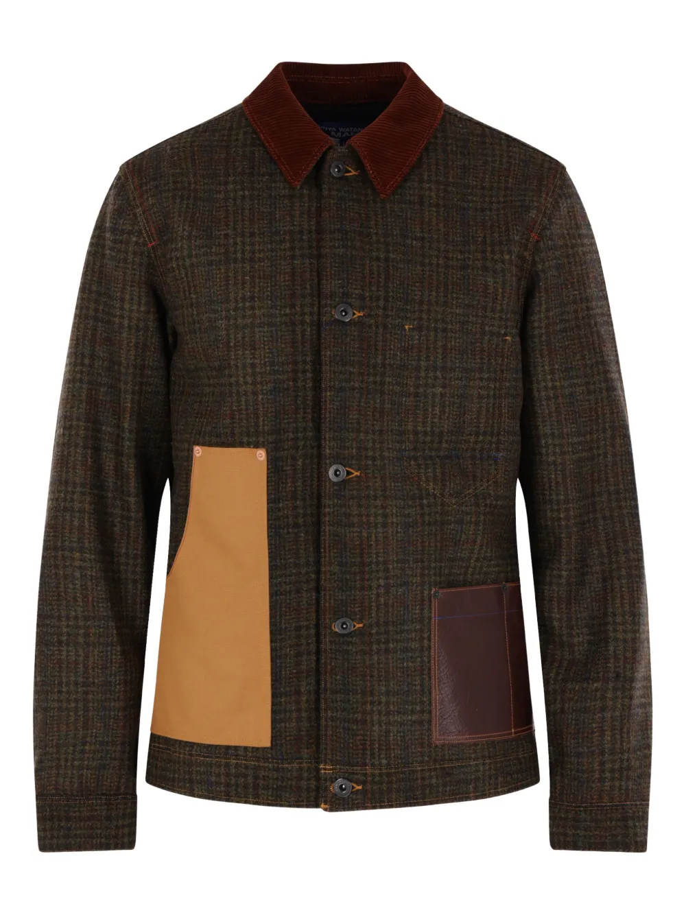 Junya Watanabe MAN corduroy-collar patchwork jacket | marrón | Image 1
