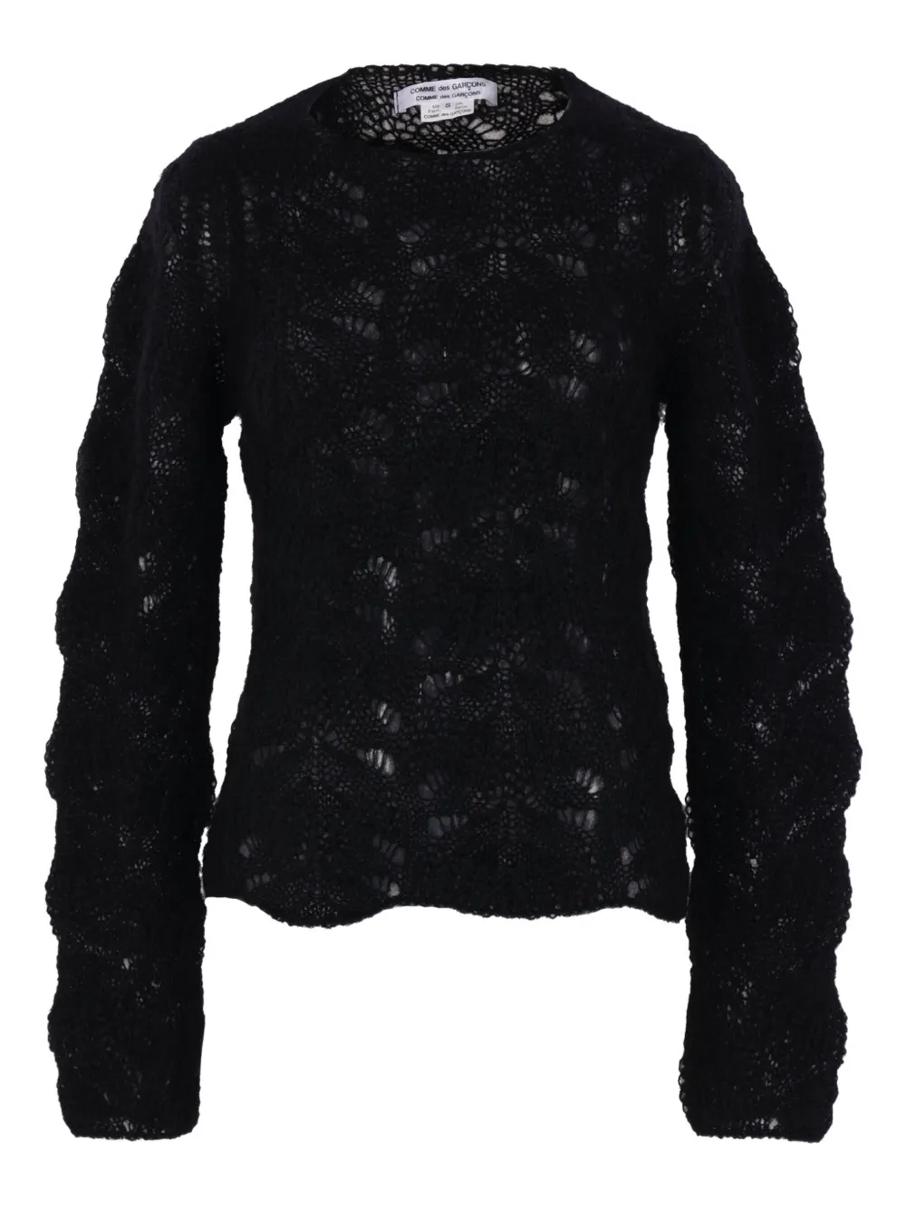 Comme Des Garçons Open-work Long-sleeve Sweater In Black