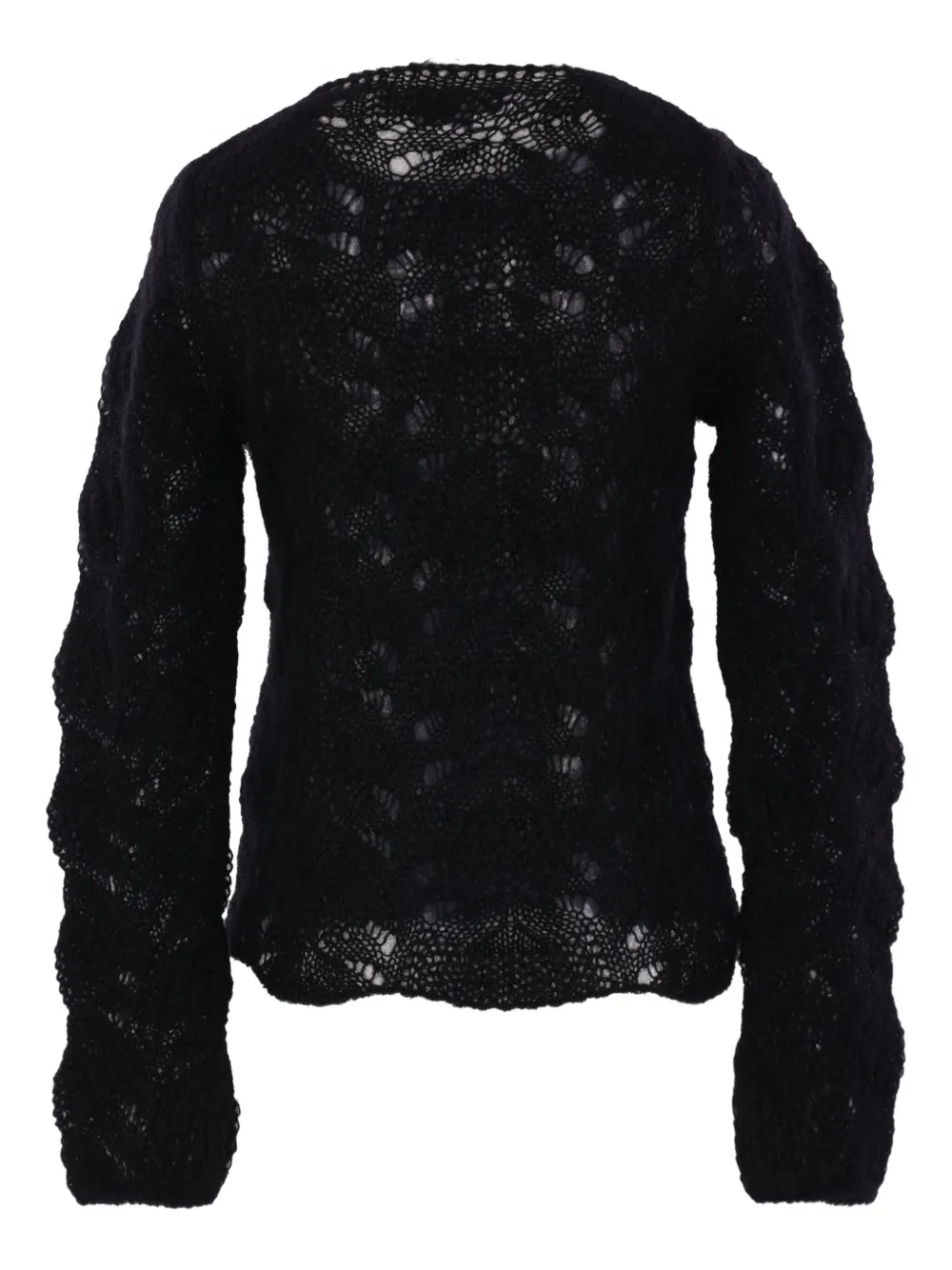 Comme Des Garçons Open-work Long-sleeve Sweater In Black