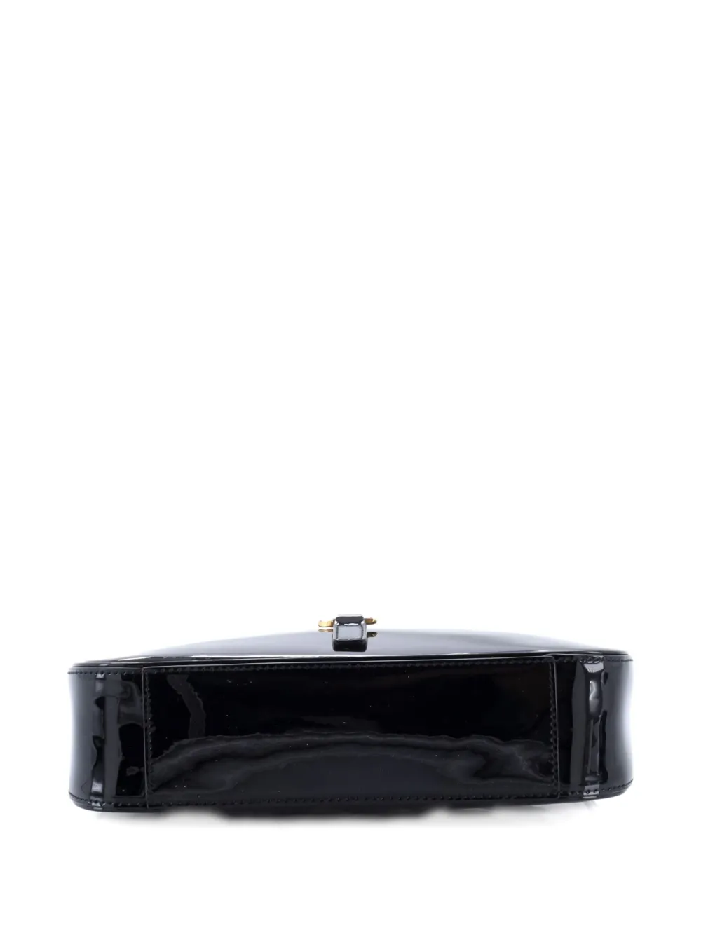 Pre-owned Saint Laurent Le 5 A 7 Patent Small Hobo Bag In Black