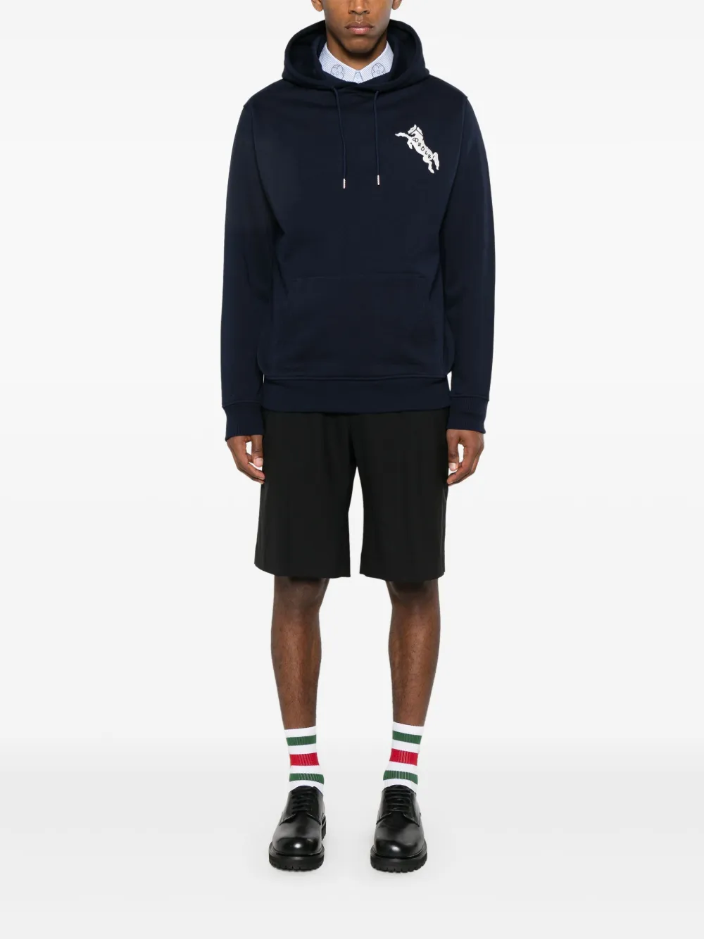 Drôle De Monsieur Hoodie met geborduurd logo Blauw