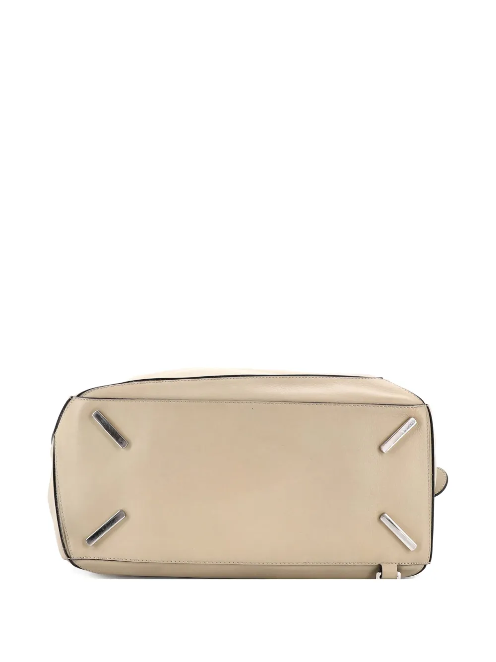 Pre-owned Loewe Puzzle Bag Leather Large Satchel In Neutral
