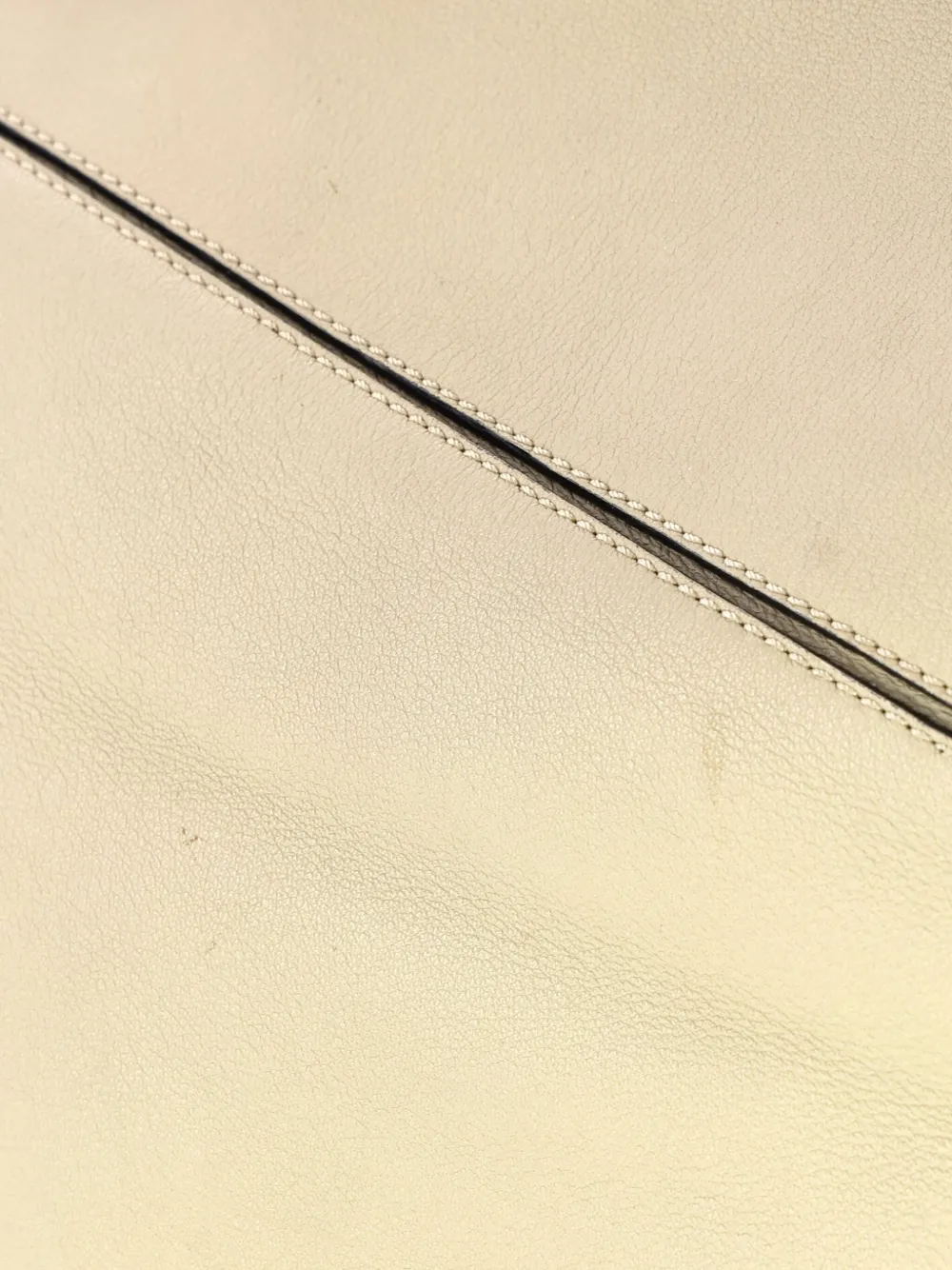 Pre-owned Loewe Puzzle Bag Leather Large Satchel In Neutral