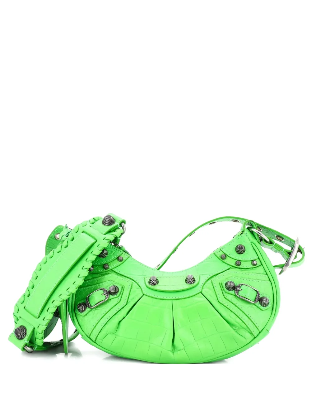 Pre-owned Balenciaga Le Cagole Giant Studs Shoulder Bag Leather Xs Hobo Bag