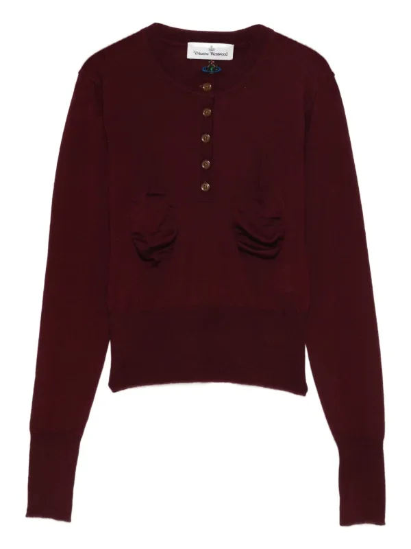 Vivienne Westwood Tit Button Detail Jumper in Red