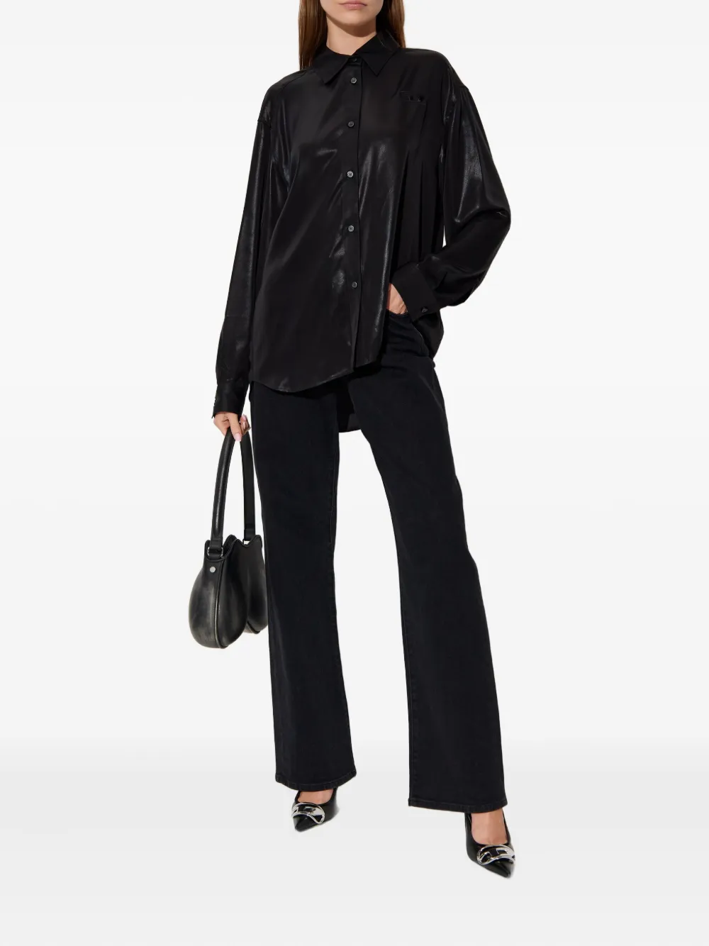 Diesel C-Simplier buttoned logo shirt - Zwart